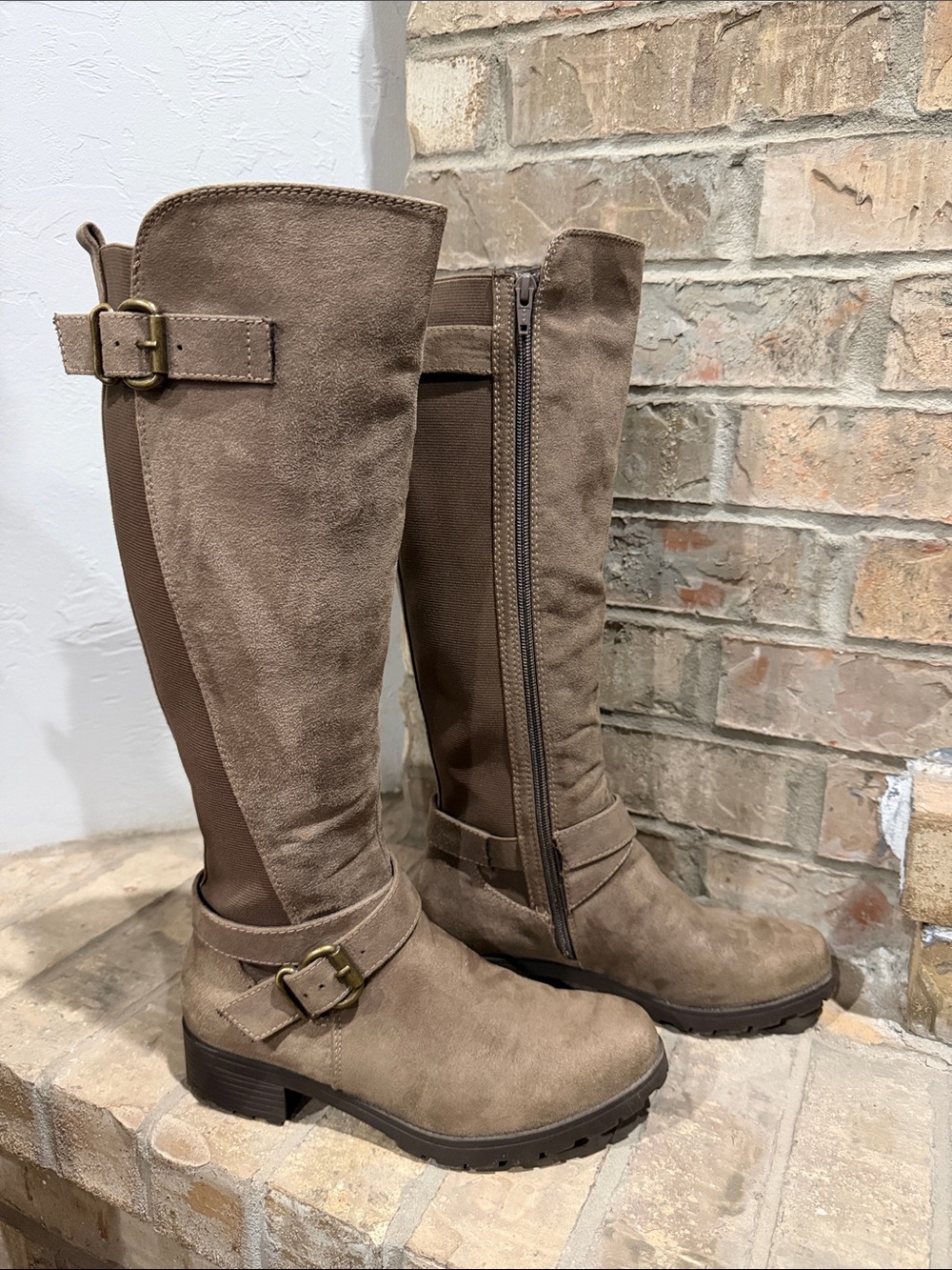Sonoma Goods For Life "Indri" Women's Knee-High Riding Boots Taupe Brown 7.5